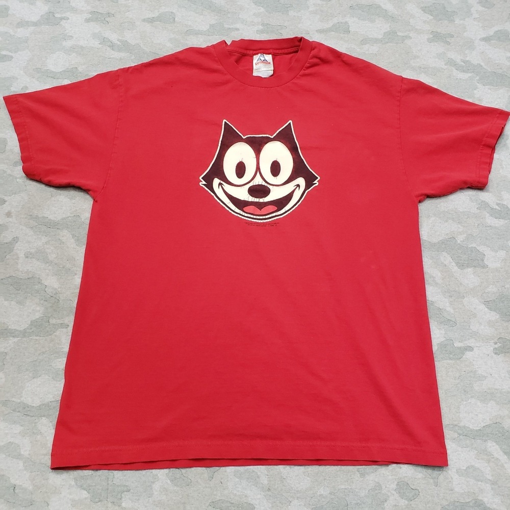 Vintage Felix The Cat AAA Shirt Mens XL Red Y2k Short Sleeve